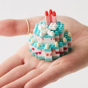 Nanoblock Birthday Cake Mini Blocks Decorations, icing, and candles